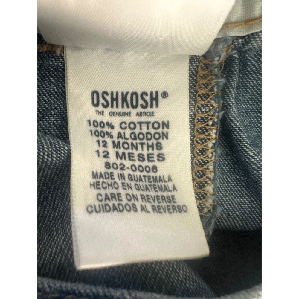 Vintage 90s OshKosh B'gosh Pleated Denim Vestbak Overalls Size 12M